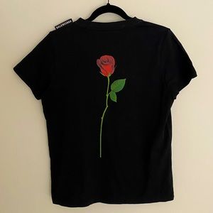 Balenciaga rose print fitted T-shirt authentic